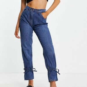 Parisian Boyfriend Jeans with Tie Cuff